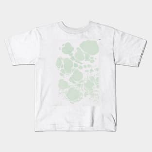 Ebru Paper Marbling Pastel Green Paint Spill Bubbles Kids T-Shirt